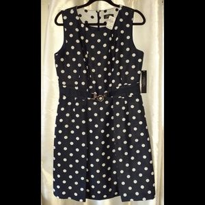 Navy Blue Polka Dot Dress.